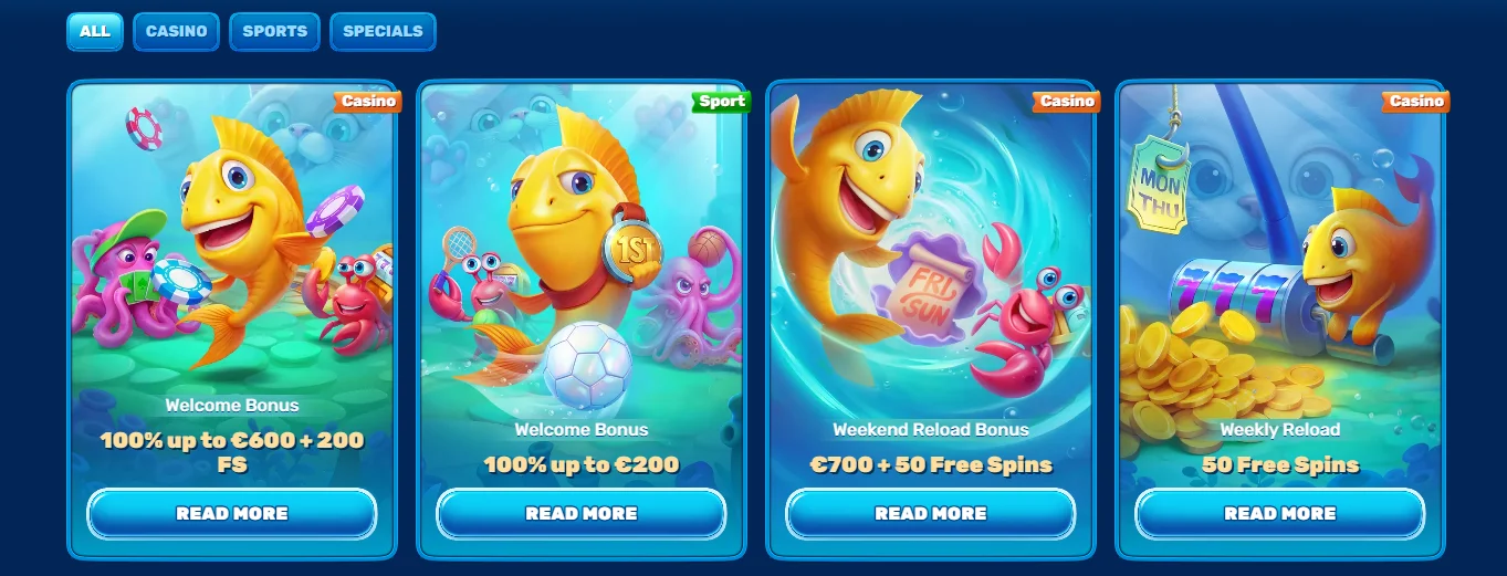 spinfin casino bonuses