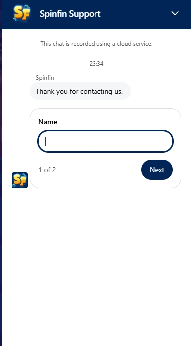 spinfin casino support