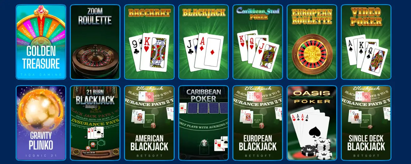 spinfin casino table games